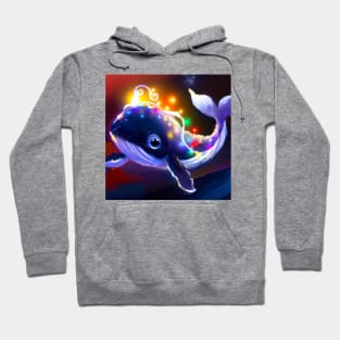 Cute Humpback Whale Drawing Hoodie